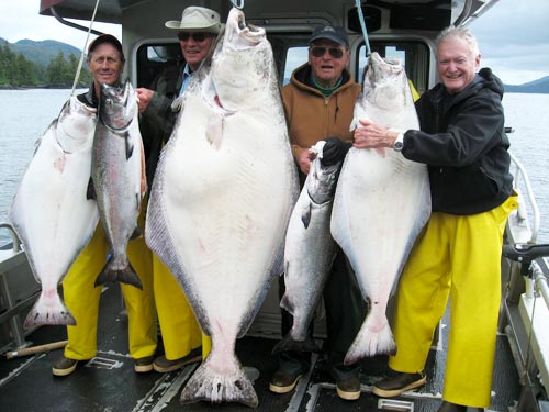 06 29 2010 190 pound halibut caught on a salmon rod plus fine catch