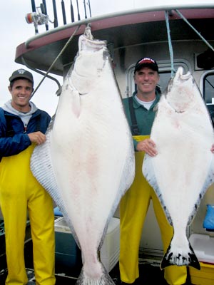 07 14 2009 What a thrill to pull these halibut in at 224 pounds and 70 pounds